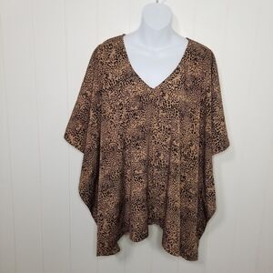 Buddy Love Women's Kimono Animal Print Top Blouse Large